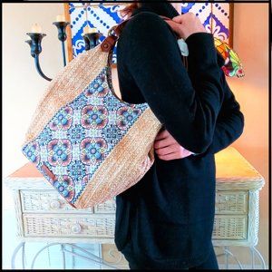 SAKROOTS, ROMA SHOPPER, PETA APPROVED, VEGAN CERTTIFIED, HOBO/SHOULDER BAG